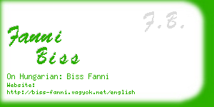 fanni biss business card